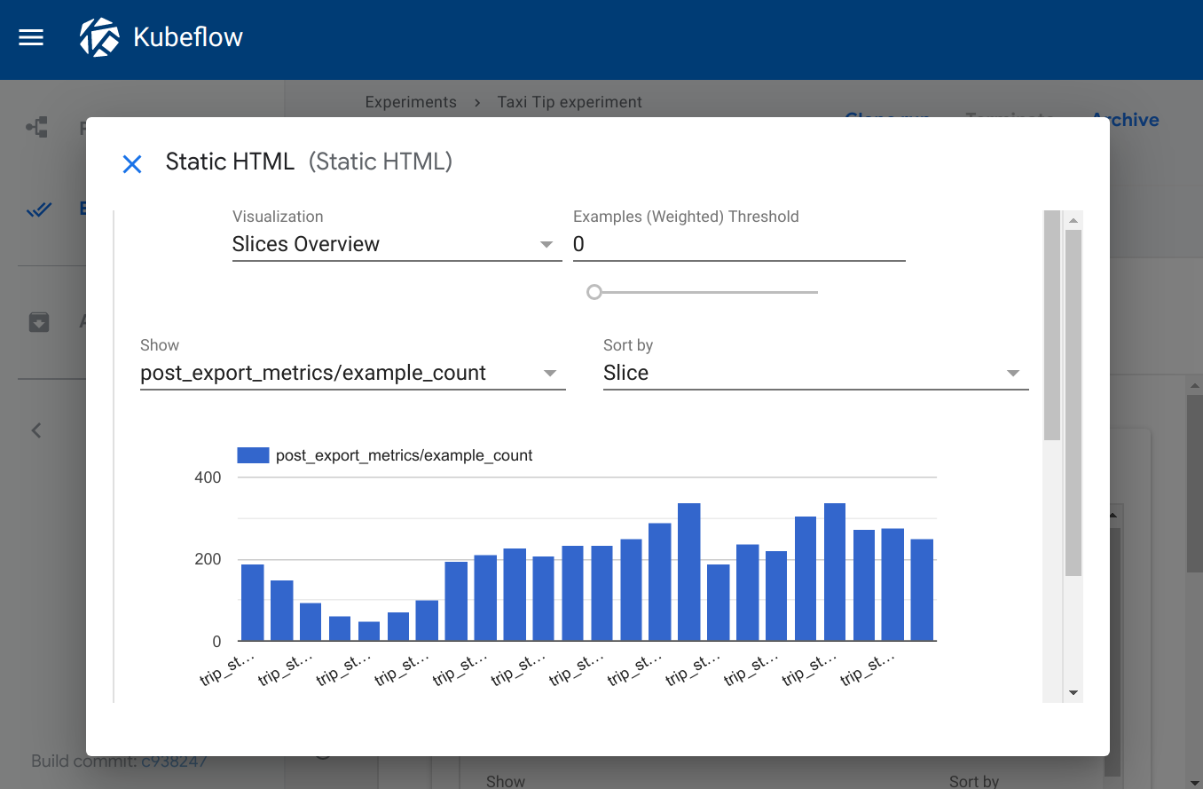 Web app output from a pipeline component